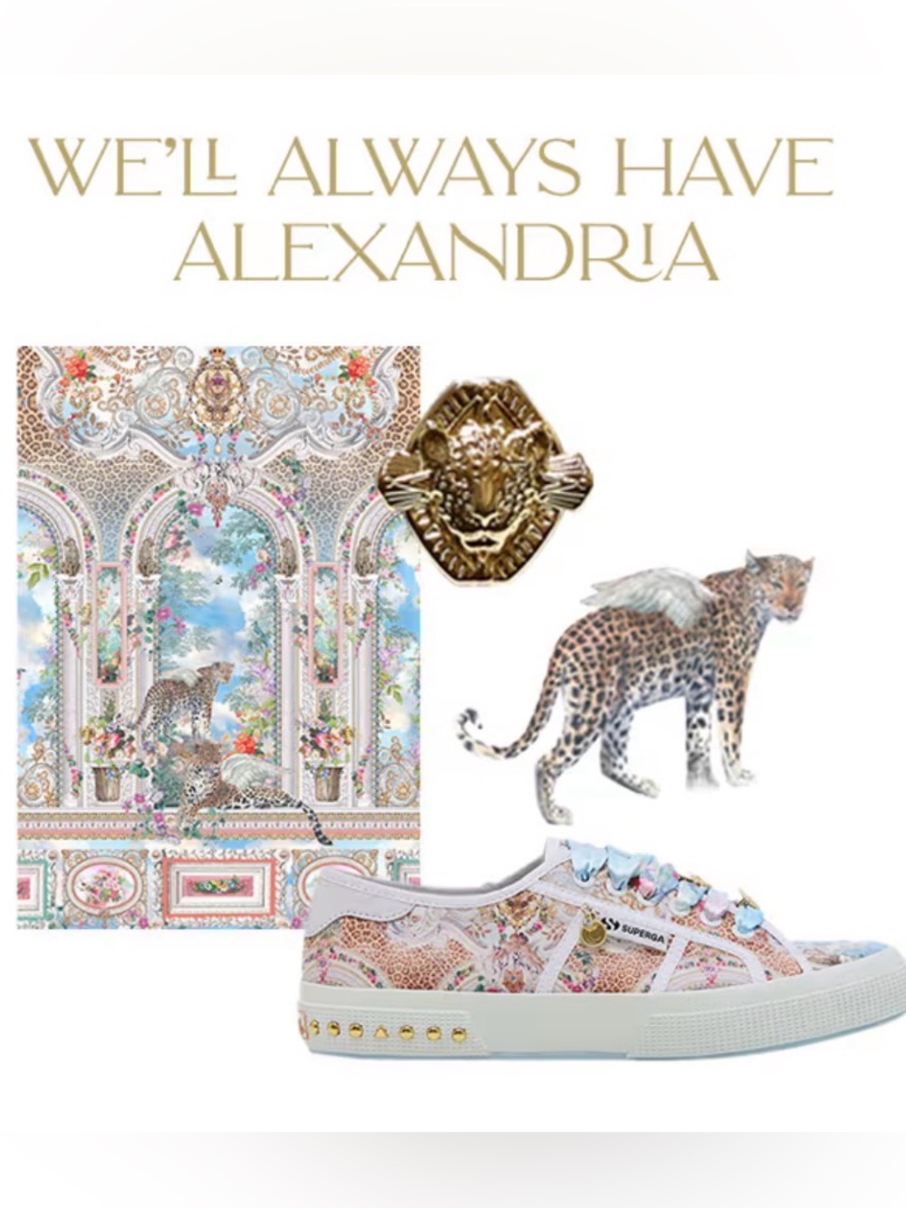 Superga X Camilla Floral Satin-Lace Low Top Sneakers - Light Blue & Pink